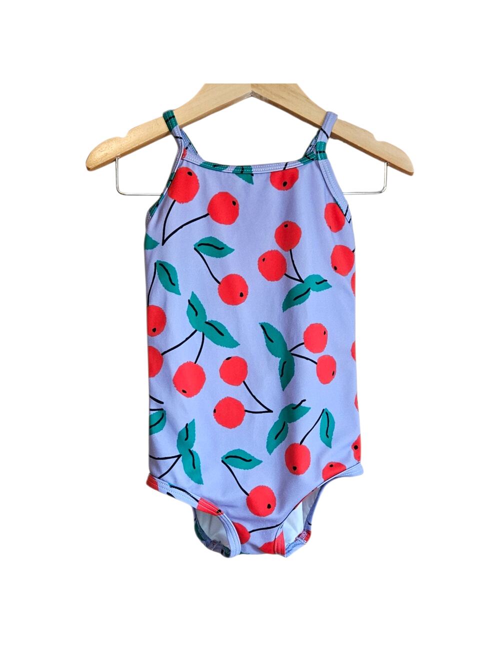 Hanna Andersson Purple Cherry Print One-Piece Swimsuit Size 90 / 3T